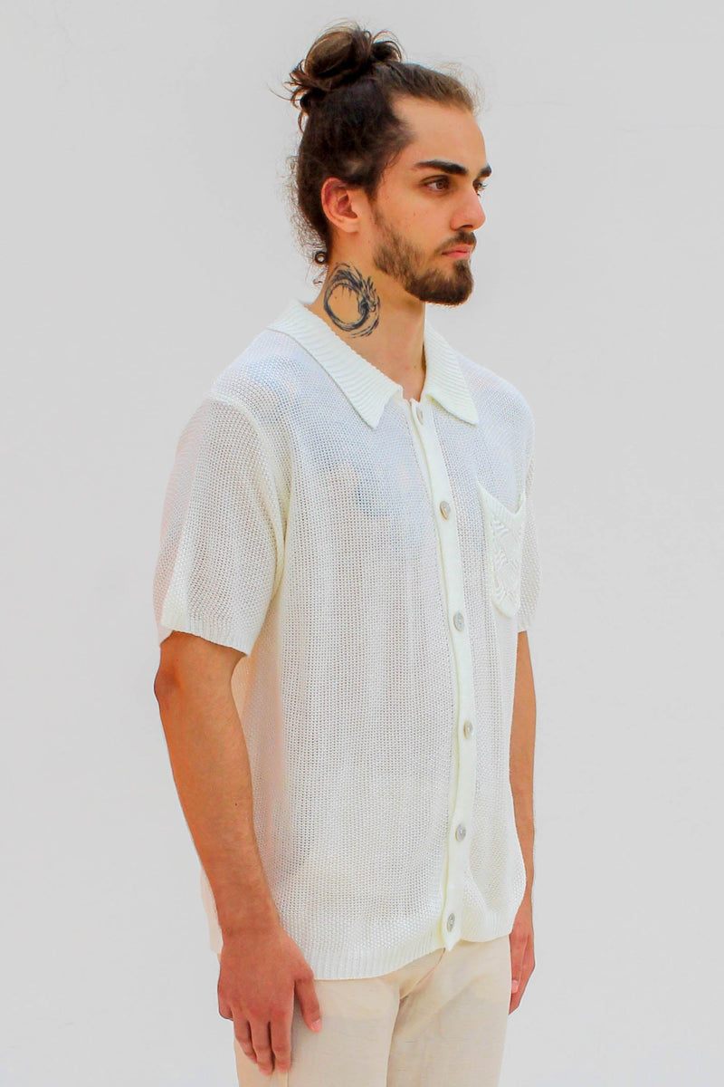 Camisa de Botão White Wool